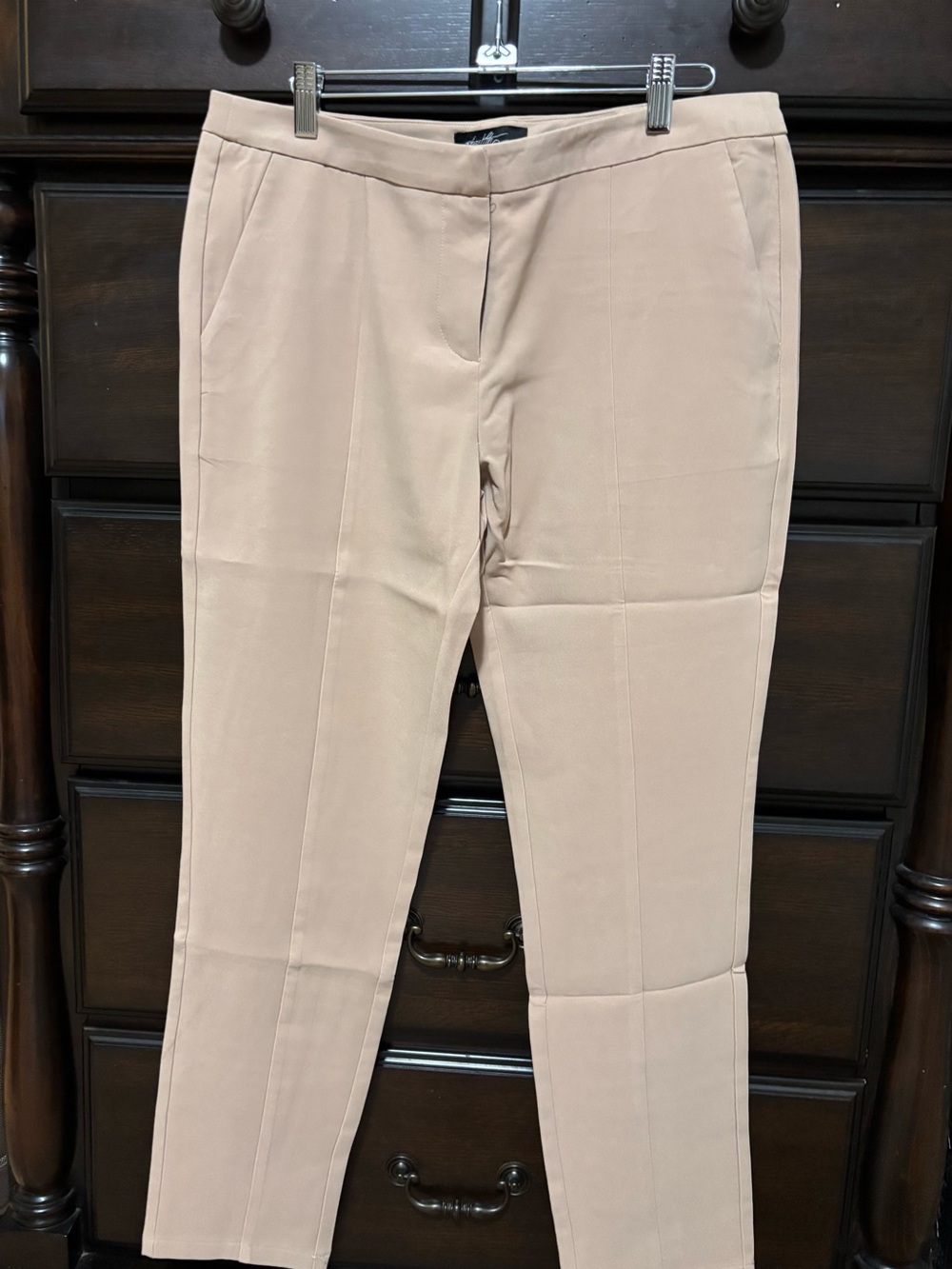 entro Nude Blush Slim Straight Trousers